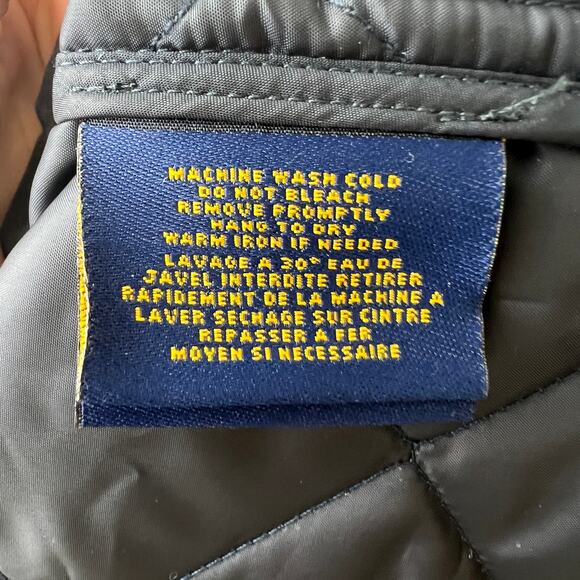 RUGBY RALPH LAUREN Waxed Navy Blue Double Breasted Decorative Button Jacket S - Picture 8 of 10